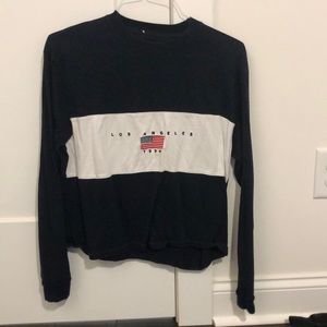 long sleev brandy tee with american flag